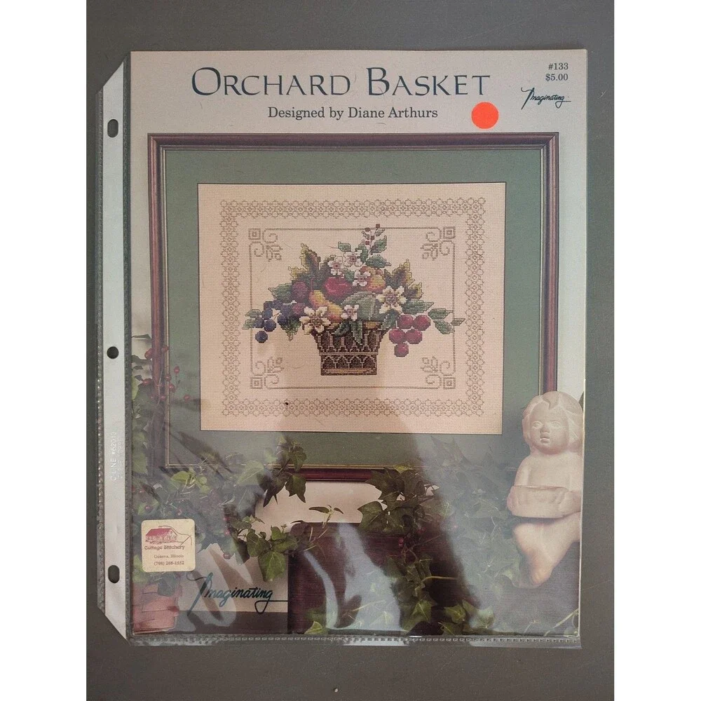 Imaginating Diane Arthurs Orchard Basket Floral Cross Stitch Pattern Chart #133